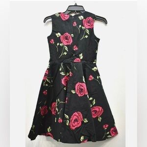 Kate Kasin Girls Black Sleeveless
Vintage Print Swing Party Dress 7-8 years